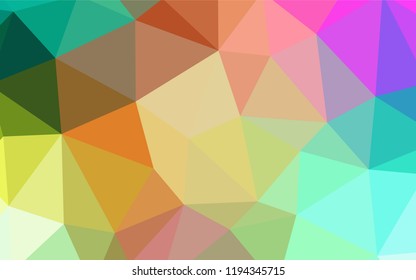 Light Multicolor vector abstract mosaic backdrop. Polygonal abstract illustration with gradient. Triangular pattern for your design.