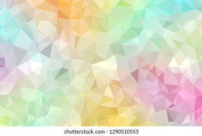 Light Multicolor vector abstract mosaic backdrop. Shining colorful illustration with triangles. Best triangular design for your business.
