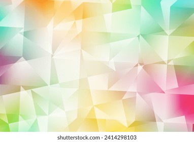 Patrón de mosaico abstracto vectorial Multicolor claro. Ilustración creativa de estilo medio-tono con triángulos. Un diseño completamente nuevo para su prospecto.