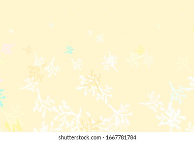 Light Multicolor vector abstract pattern with sakura. Leaves, branches in natural style on white background. A new texture for your wallpaper design.