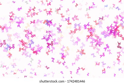 Light Multicolor vector abstract pattern with branches. Leaves and branches with gradient on white background. Colorful pattern for kid's books.