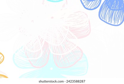 Light Multicolor vector abstract pattern with flowers Doodle illustration of flowers in Origami style. Elegant pattern for your brand book.