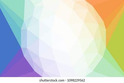 Light Multicolor vector abstract polygonal pattern with a gem in a centre. Colorful abstract illustration with triangles. Brand new design for your business.