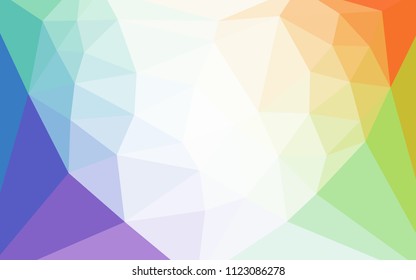 Light Multicolor vector abstract polygonal pattern with a heart in a centre. Polygonal abstract illustration with gradient. Textured pattern for your backgrounds.
