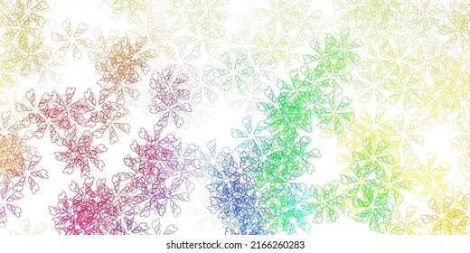 Light multicolor vector abstract texture with leaves. Doodle illustration of leaves in Origami style with gradient. Pattern for women day promotion.
