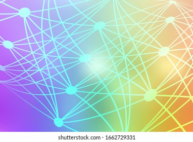 Light Multicolor vector backdrop with artificial intelligence data. Shining illustration with AI shapes on abstract template. Smart design for promotion of bid data.