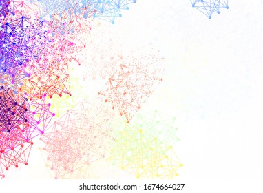 Light Multicolor vector backdrop with artificial intelligence data. Shining illustration with AI shapes on abstract template. Smart design for promotion of bid data.