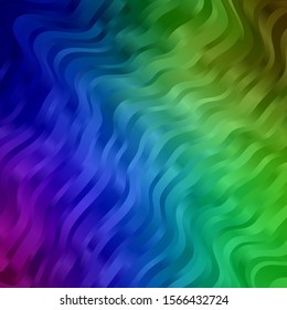 Light Multicolor vector backdrop with bent lines. Abstract illustration with gradient bows. Pattern for commercials, ads.