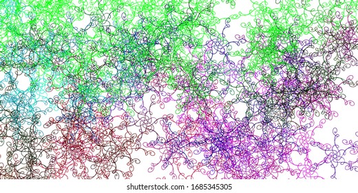 Light Multicolor vector backdrop with bent lines. Abstract illustration with bandy gradient lines. Pattern for commercials, ads.