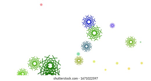 Light Multicolor vector backdrop with chaotic shapes. Colorful abstract forms with gradient in simple style. Modern design for your ads.