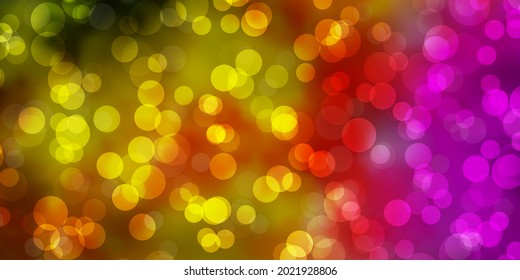 Light Multicolor vector backdrop with circles. Abstract decorative design in gradient style with bubbles. Pattern for wallpapers, curtains.