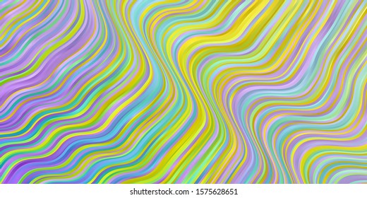 Light Multicolor vector backdrop with circular arc. Bright sample with colorful bent lines, shapes. Best design for your ad, poster, banner.