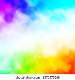 Light Multicolor vector backdrop with cumulus. Shining illustration with abstract gradient clouds. Template for landing pages.