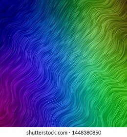 Light Multicolor vector backdrop with curves. Colorful geometric sample with gradient curves.  Template for your UI design.