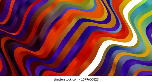 Light Multicolor vector backdrop with curves. Abstract gradient illustration with wry lines. Pattern for booklets, leaflets.