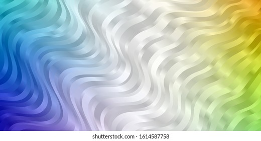 Light Multicolor vector backdrop with curves. Abstract illustration with gradient bows. Pattern for websites, landing pages.
