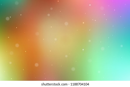 Light Multicolor vector backdrop with dots. Blurred bubbles on abstract background with colorful gradient. New design for ad, poster, banner of your website.
