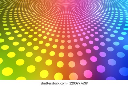Light Multicolor vector backdrop with dots. Illustration with set of shining colorful abstract circles. Completely new template for your brand book.