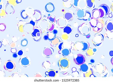 Light Multicolor vector backdrop with dots. Blurred bubbles on abstract background with colorful gradient. Design for poster, banner of websites.