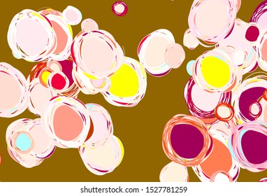 Light Multicolor vector backdrop with dots. Glitter abstract illustration with blurred drops of rain. Design for your business advert.