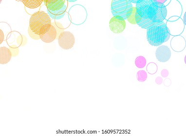 Light Multicolor vector backdrop with dots. Glitter abstract illustration with blurred drops of rain. Design for poster, banner of websites.