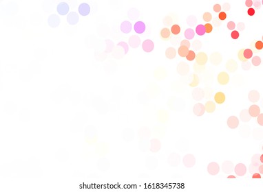 Light Multicolor vector backdrop with dots. Glitter abstract illustration with blurred drops of rain. New template for your brand book.