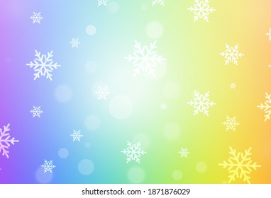Light Multicolor vector backdrop in holiday style. Simple gradient illustration with Christmas attributes. Pattern for booklets, leaflets of education.