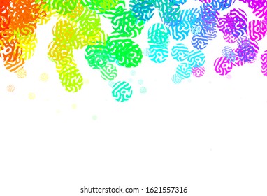 Light Multicolor vector backdrop with memphis shapes. Colorful chaotic forms with gradient in modern style. Background for a cell phone.