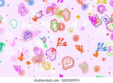 Light Multicolor vector backdrop with memphis shapes. Colorful chaotic forms with gradient in modern style. Best smart design for your business.