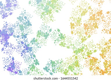 Light Multicolor vector backdrop with memphis shapes. Decorative design in abstract style with random forms. Modern design for your business card.