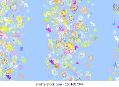 Fondo vectorial multicolor claro con formas memphis. Coloridas formas caóticas con degradado de estilo moderno. Diseño sencillo para su sitio web.