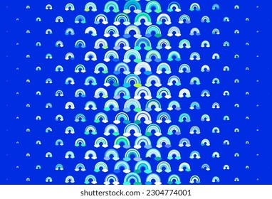 Light Multicolor vector backdrop with rainbows, clouds. Decorative illustration with rainbow, cloud shapes. Sketch for fun designs.