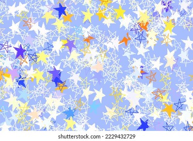 Light Multicolor vector backdrop with small and big stars. Blurred decorative design in simple style with stars. Smart design for your business advert.