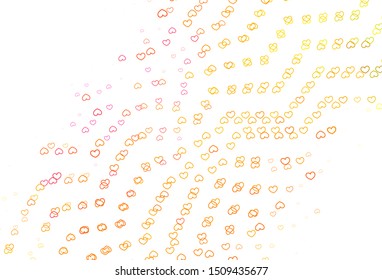 Light Multicolor vector backdrop with sweet hearts. Blurred decorative design in doodle style with hearts. Template for Valentine's greeting postcards.