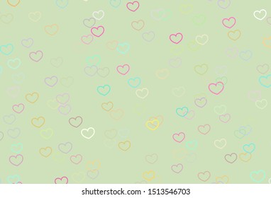 Light Multicolor vector backdrop with sweet hearts. Illustration with hearts in love concept for valentine's day. Template for Valentine's greeting postcards.
