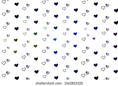 Light Multicolor vector backdrop with sweet hearts. Decorative shining illustration with hearts on abstract template. Template for Valentine's greeting postcards.