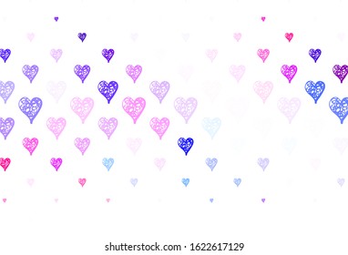 Light Multicolor vector backdrop with sweet hearts. Smart illustration with gradient hearts in valentine style. Pattern for carnival, festival romantic leaflets.