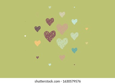 Light Multicolor vector backdrop with sweet hearts. Beautiful abstract hearts on colorful gradient background. Pattern for marriage gifts, congratulations.