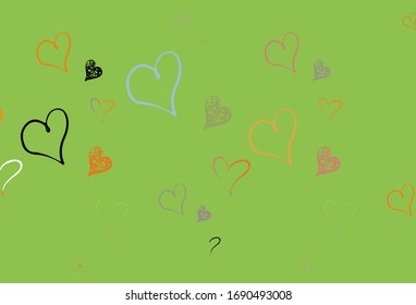 Light Multicolor vector backdrop with sweet hearts. Illustration with shapes of gradient hearts on blur backdrop. Design for a business advert of anniversary.
