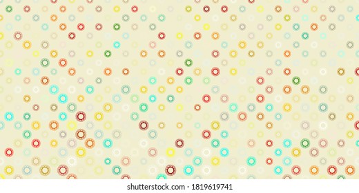 Light multicolor vector backdrop with virus symbols. Abstract illustration with biological gradient shapes. Best design for quarantine events.