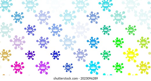 Light Multicolor vector backdrop with virus symbols. Colorful  gradient illness symbols in simple abstract style. Best design for quarantine events.