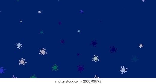 Light multicolor vector backdrop with virus symbols. Smart illustration with covid signs in decorative style. Simple drawing against danger fever.