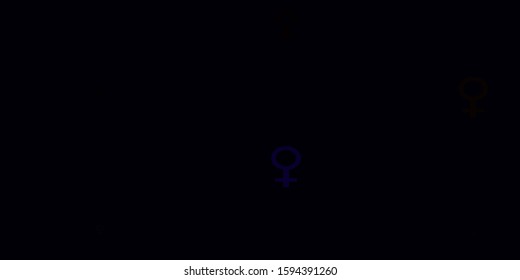 Light Multicolor vector backdrop with woman's power symbols. Colorful illustration with gradient feminism shapes. Background for cell phones.