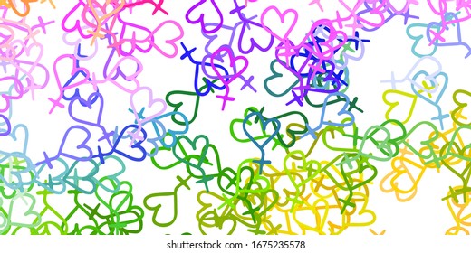 Light Multicolor vector backdrop with woman's power symbols. Colorful illustration with gradient feminism shapes. Best design to show the power of women.