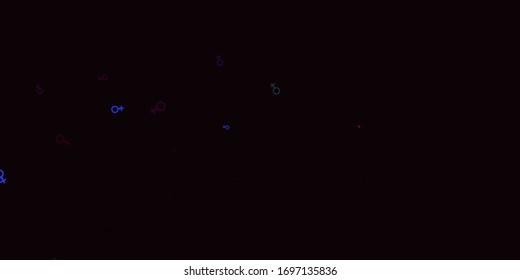 Light Multicolor vector backdrop with woman's power symbols. Illustration with signs of women's strength and power. Design for International Women’s Day.