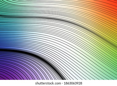 Light Multicolor vector backdrop with wry lines. Creative illustration in halftone style with gradient. Best design for your business.
