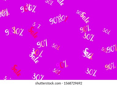 Light Multicolor vector background with 30, 50, 90 % signs of sales. Colorful set of  percentage signs in simple style. Backdrop for ads, leaflets of Black Friday.