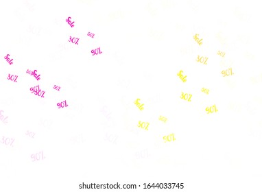 Light Multicolor vector background with 30, 50, 90 % signs of sales. Colorful set of  percentage signs in simple style. Design for business ads, commercials.