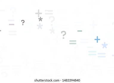 Light Multicolor vector background with arithmetic signs. Shining colorful illustration with isolated Digit signs. Pattern for posters, banners of math books.