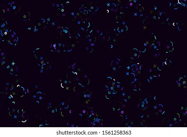 Light Multicolor vector background with arithmetic signs. Shining colorful illustration with isolated Digit signs. Pattern for ad, booklets, leaflets of education.